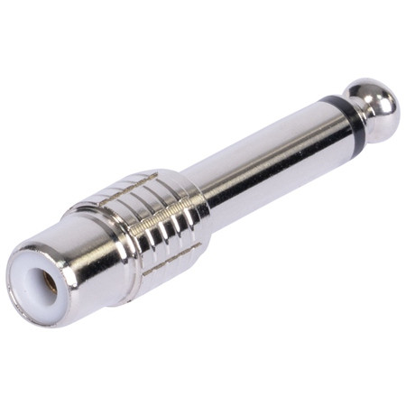 Adaptor jack 6.35 tata - rca mama metal mono                                                                                                                                                                                                              