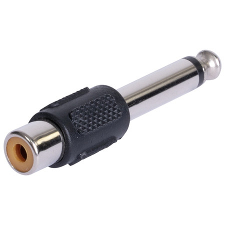 Adaptor jack 6.35 tata - rca mama mono                                                                                                                                                                                                                    