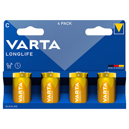 Baterie alcalina longlife lr14 bl 4 buc varta                                                                                                                                                                                                             