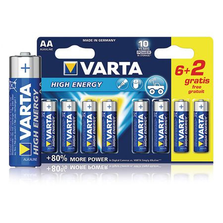 Baterie alcalina lr06 longlife power blister 8buc varta                                                                                                                                                                                                   