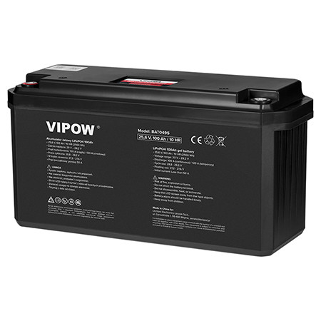 Acumulator lifepo4 100ah 25.6v cu bms vipow                                                                                                                                                                                                               