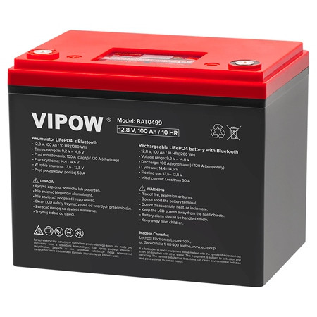Acumulator lifepo4 12v 100ah bluetooth vipow                                                                                                                                                                                                              