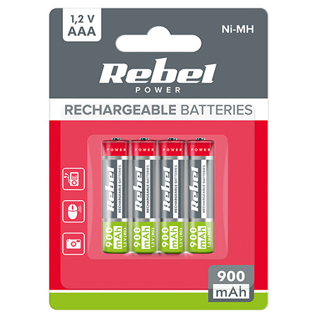 Acumulatori ni-mh aaa r3 900mah blister 4 buc rebel                                                                                                                                                                                                       