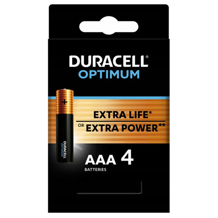 Baterie alcalina duracell optimum lr03 blister 4 buc                                                                                                                                                                                                      