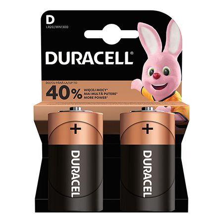 Baterie alcalina lr20 blister 2 buc duracell                                                                                                                                                                                                              