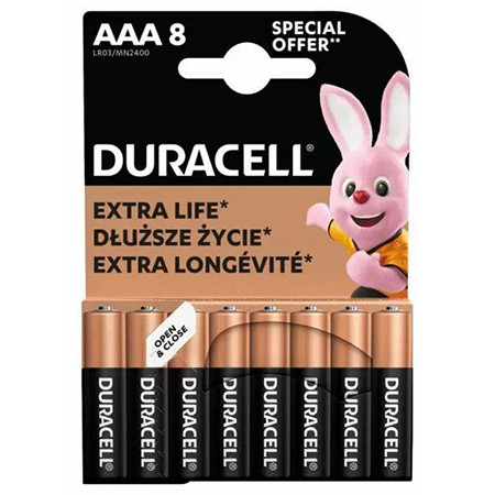 Baterie alcalina duracell lr03 blister 8 buc                                                                                                                                                                                                              