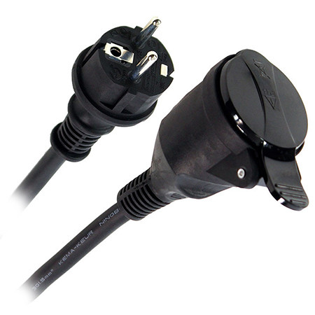 Cablu extensie(cupla) 20m (3gx1.5mm) ip44 - negru                                                                                                                                                                                                         