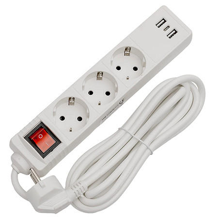 Prelungitor 3 prize cu intrerupator si usb 3m                                                                                                                                                                                                             