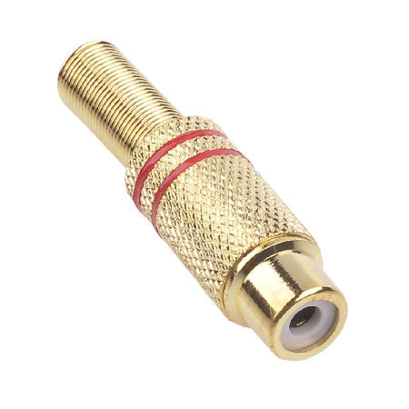 Mufa rca mama metal auriu rosu                                                                                                                                                                                                                            