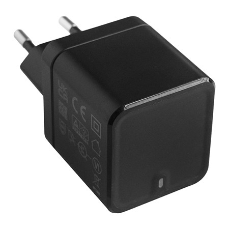 Incarcator retea usb-c + cablu usb-c 1m - negru                                                                                                                                                                                                           