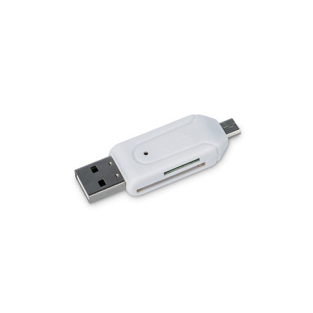 Cititor card otg microusb/usb/sd - alb                                                                                                                                                                                                                    