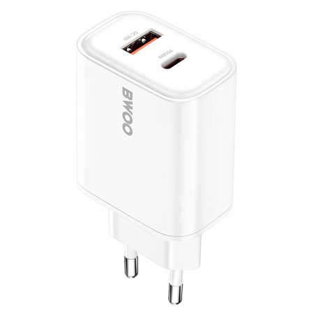 Incarcator retea 1x usb 1xusb-c fast charging pd 36w - alb                                                                                                                                                                                                