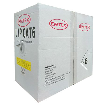 Cablu utp cat 6 cupru 23awg 0.57mm 305m emtex                                                                                                                                                                                                             