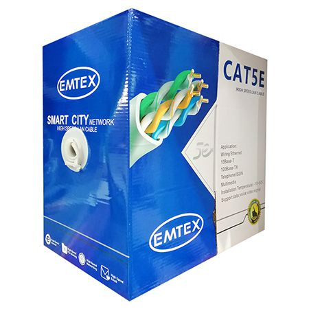 Cablu ftp cat 5e cupru 24awg 0.52mm 305m emtex                                                                                                                                                                                                            