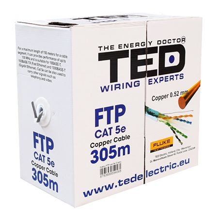 Cablu ftp cat 5e cupru 0.52mm 305m ted electric                                                                                                                                                                                                           