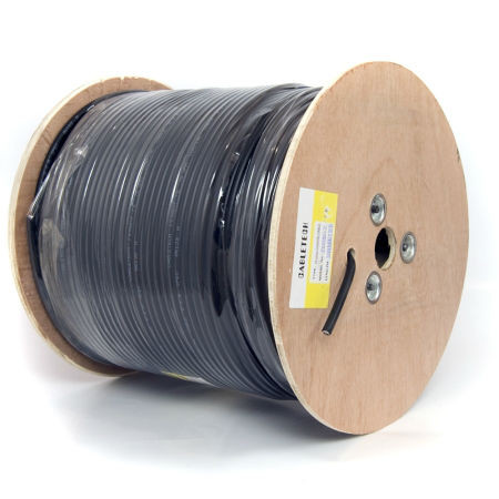 Cablu coaxial f690bv+gel negru tambur 305m                                                                                                                                                                                                                