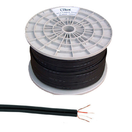 Cablu 2rca 3mm negru rola                                                                                                                                                                                                                                 
