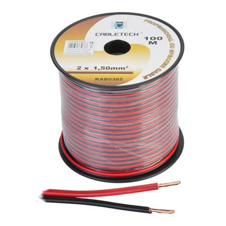 Cablu difuzor cupru 2x1.50mm rosu/negru 100m                                                                                                                                                                                                              