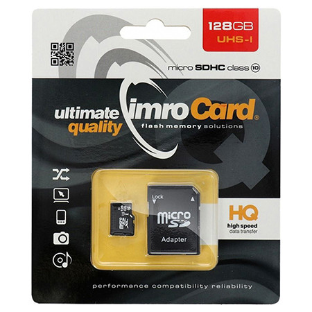 Micro sd 128gb cl 10 uhs-1 + adaptor sd                                                                                                                                                                                                                   