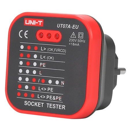 Tester priza 230v ac ut07a-eu uni-t                                                                                                                                                                                                                       