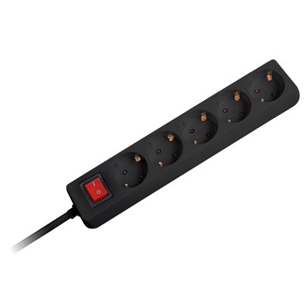 Prelungitor 3x1.5mm 5 prize 3m intrerupator negru                                                                                                                                                                                                         