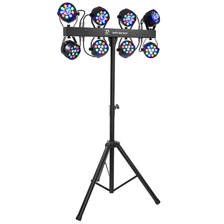 Set 8 par-uri 12x1w rgbw + trepied si huse transport                                                                                                                                                                                                      