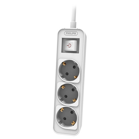Prelungitor cu intrerupator 3 cai 1.5m philips                                                                                                                                                                                                            