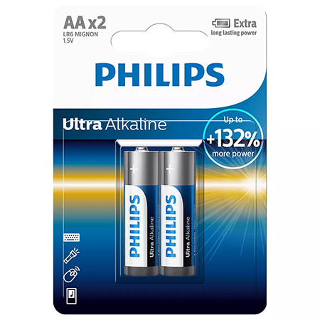 Baterie ultra alkaline lr6 aa blister 2 buc philips                                                                                                                                                                                                       