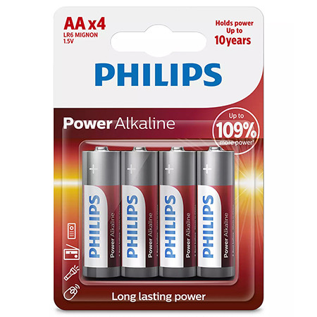 Baterie power alkaline lr6 aa blister 4 buc philips                                                                                                                                                                                                       