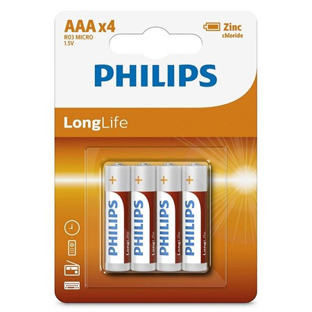 Baterie longlife r3 aaa blister 4 buc philips                                                                                                                                                                                                             