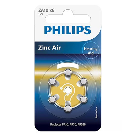 Baterie auditiva zinc air blister 6 buc philips                                                                                                                                                                                                           