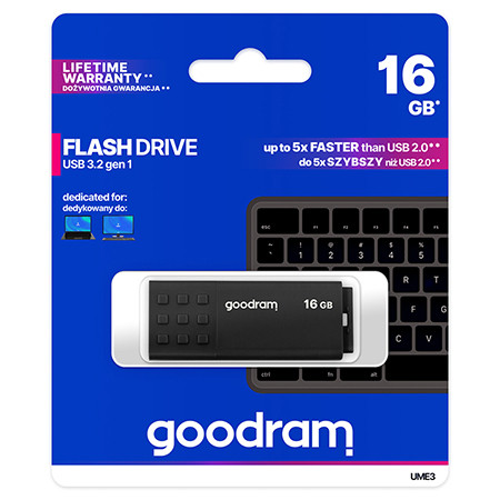 Flash drive 16gb usb 2.0 ume3 goodram                                                                                                                                                                                                                     