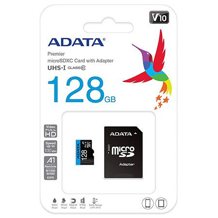 Micro sd card 128gb class 10 adata                                                                                                                                                                                                                        