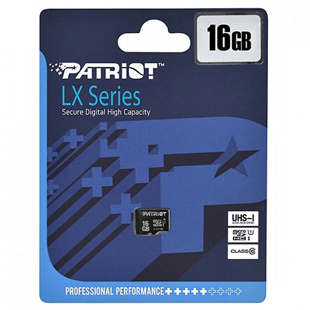Micro sdhc clasa 10 uhs-i 16gb patriot                                                                                                                                                                                                                    
