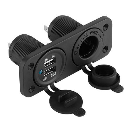 Mufa montaj auto incarcare 2xusb 3.1a+bricheta                                                                                                                                                                                                            