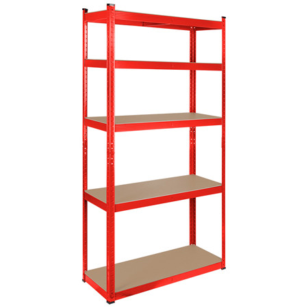 Raft metalic 5 polite 750kg mdf 180x90x40 rosu rebel                                                                                                                                                                                                      