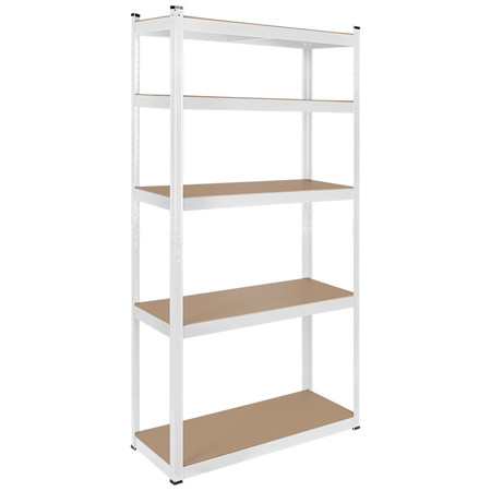 Raft metalic 5 polite 750kg mdf 180x90x40 alb rebel                                                                                                                                                                                                       