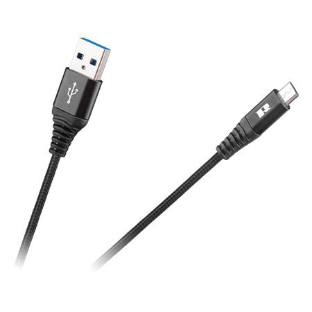 Cablu usb - micro usb 100cm negru rebel                                                                                                                                                                                                                   