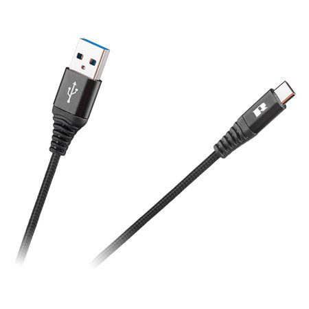 Cablu usb - usb tip c rebel 100 cm negru                                                                                                                                                                                                                  
