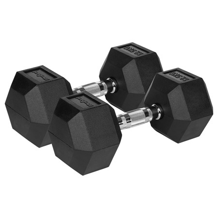 Gantere dumbbell hex fonta cauciucata 2x12.5kg rebel ac                                                                                                                                                                                                   