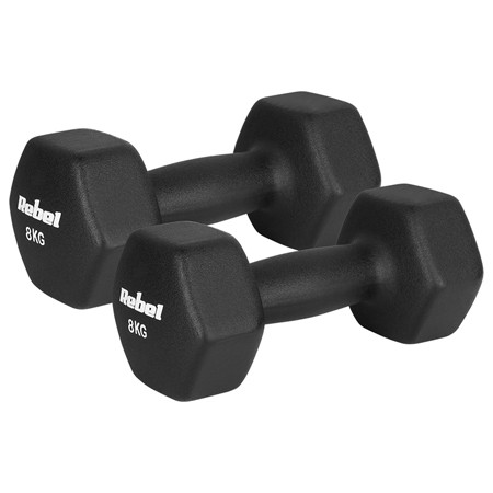 Gantera fonta invelis neopren hex 2 x 8kg rebel active                                                                                                                                                                                                    