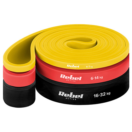 Set 3 benzi elastice power band 4-32kg rebel active                                                                                                                                                                                                       
