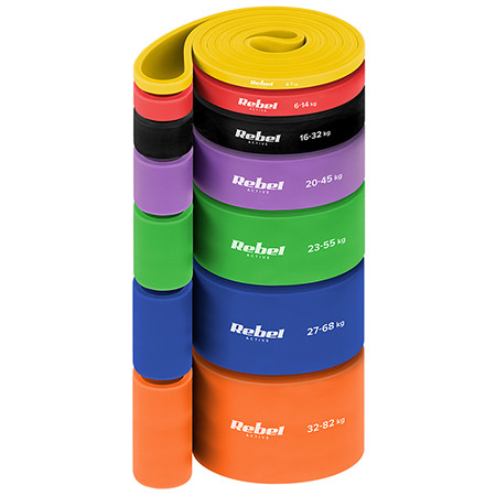 Set 7 benzi elastice power band 4-82kg rebel active                                                                                                                                                                                                       