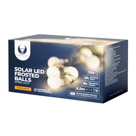 Ghirlanda cu incarcare solara 6.5m 30 becuri 3000k                                                                                                                                                                                                        