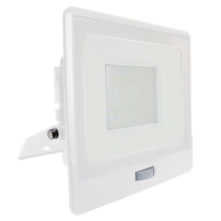 Reflector led smd 50w 6400k ip65 cu senzor miscare - alb                                                                                                                                                                                                  