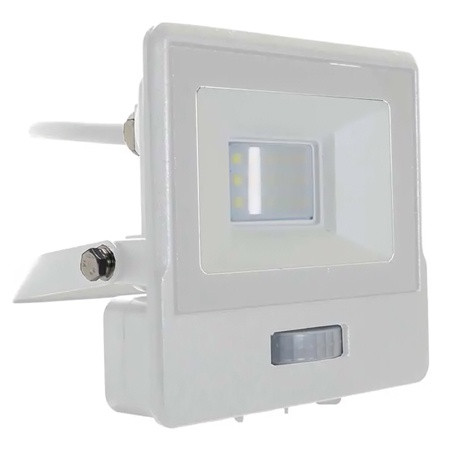 Reflector led smd 10w 6400k ip65 cu senzor miscare - alb                                                                                                                                                                                                  