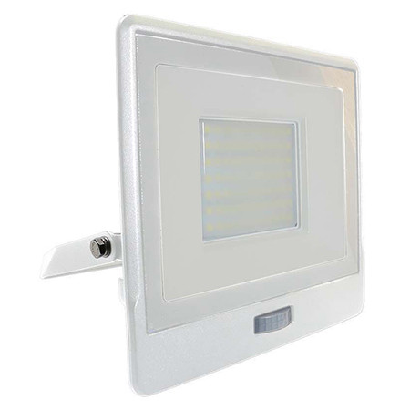 Reflector led smd 50w 4000k ip65 cu senzor miscare - alb                                                                                                                                                                                                  