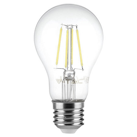 Bec e27 a60 cu filament led 6w 4000k alb neutru                                                                                                                                                                                                           