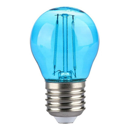 Bec led g45 e27 2w cu filament lumina albastra                                                                                                                                                                                                            