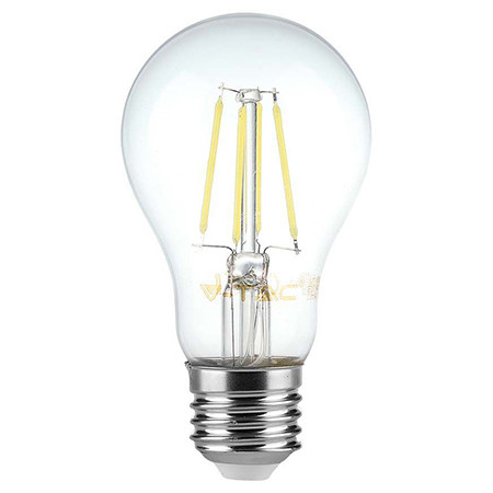 Bec a60 e27 filament led 12w 6500k alb rece                                                                                                                                                                                                               